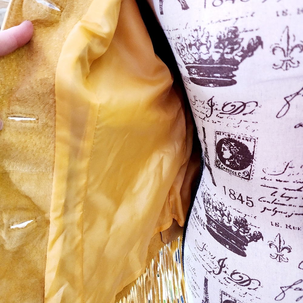 Canyon Creek Vintage Yellow Fringe Leather Jacket - Picture 9 of 15